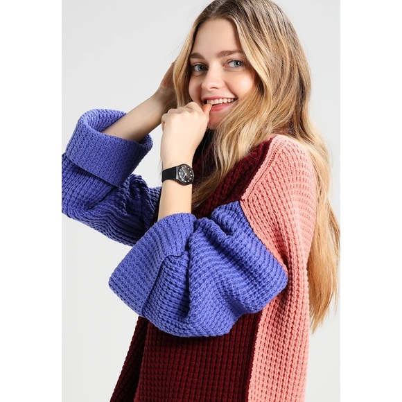 GUC Free People Park City Colorblock Sweater | Reversible Chunky Knit Turtleneck - Picture 10 of 10